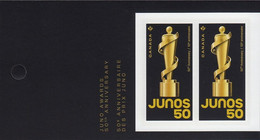 Qc. JUNO MUSIC AWARDS 50th Anniversary = BACK Booklet Page/Pane Of 2 With DESCRIPTION MNH Canada 2021 - Volledige Velletjes