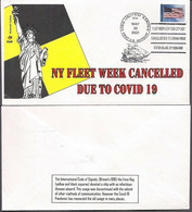 USA Fleet Week 2021 Cancelled - Special Corona Cancel - McIntosh Cachets CORONAVIRUS COVID-19  VIRUS 1 COVER LEFT   (**) - Cartas & Documentos