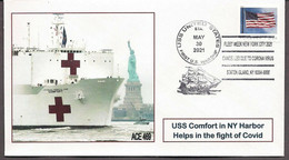 USA Fleet Week 2021 Cancelled - Special Corona Cancel Ship CORONAVIRUS COVID-19  VIRUS 1 COVER LEFT   (**) - Lettres & Documents