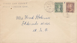 Canada Unofficial LONDON 1935 FDC Cover Premier Jour Lettre Sent To United States Silver Jubilee - ....-1951