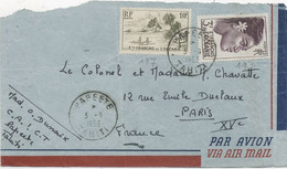 OCEANIE-N° 193 +197/ LETTRE Par AVION Pour PARIS -C à D / PAPEETE   / 3-9-1953/ILE TAHITI - Storia Postale