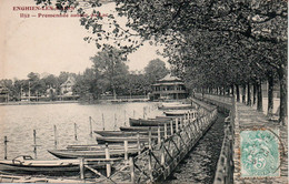 Cpa  Enghien Les Bains Promenade Autour Du Lac - Enghien Les Bains