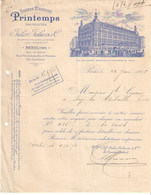 Avis De Paiement De Peignes En Ivoire/Grd Magasin Du PRINTEMPS Paris/LECOEUR/Fab.Ivry La Bataille/Eure/1905      FACT526 - Perfumería & Droguería