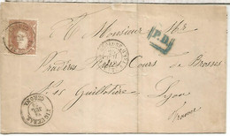 FIGUERAS GERONA A LYON 1870 MATRONA 12 CUARTOS - Briefe U. Dokumente