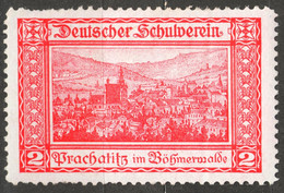 Prachatice Prachatitz CATHEDRAL Czechia Bohemia Germany Austria Label Cinderella Vignette SCHOOL Deutscher Schulverein - ...-1918 Prephilately