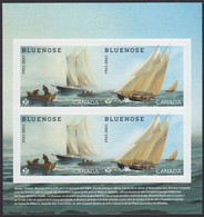 Qc.b BLUENOSE SHIP /YACHT / BOAT - 100TH ANNIVERSARY = BACK Page/Pane Of 4 Stamps (2 Pairs) From Booklet MNH Canada 2021 - Heftchenblätter
