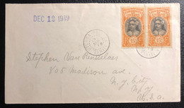 Océanie Lettre 1919 TAHITI UTUROA /RAIATEA N°26 X2 Pour New York + Transit Papeete TTB & RR En 1919 ! - Briefe U. Dokumente