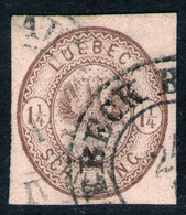 Lübeck Bahnhof 24/1 Auf 1 1/4 Shilling Rötlichbraun - Lübeck Nr. 13 A - Luebeck