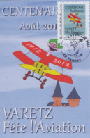 Carte  Maximum   FRANCE     Fête De  L' AVIATION     VARETZ    2012 - Sonstige & Ohne Zuordnung