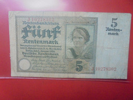 Rép. Weimar  5 MARK 1926 Circuler - 5 Rentenmark