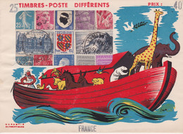 FRANCE - POCHETTE DE TIMBRES DEBUT DES ANNEES 60 - TIMBRES NON VERIFIES PLUTOT POUR LA JOLIE PRESENTATION - Lettres & Documents