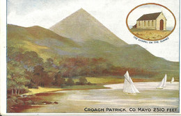 ART CARD - CROAGH PATRICK - CO. MAYO - 2510 FEET WITH THE CHAPEL ON THE SUMMIT - COUNTY MAYO - Mayo