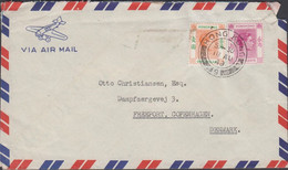 1949. HONGKONG. GEORG VI. ONE DOLLAR + 50 C On AIR MAIL Cover To Denmark. Cancelled HONG KO... (Michel  156+) - JF427066 - Lettres & Documents