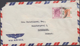 1950. HONGKONG. GEORG VI. ONE DOLLAR + 50 C On AIR MAIL Cover To Denmark. Cancelled HONG KO... (Michel  156+) - JF427067 - Cartas & Documentos