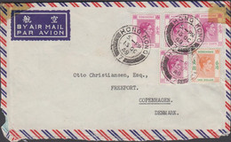 1949. HONGKONG. GEORG VI. ONE DOLLAR + 4 Ex 50 C On AIR MAIL Cover To Denmark. Cancelled HO... (Michel  156+) - JF427068 - Covers & Documents