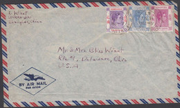 1947. HONGKONG. GEORG VI. TWO DOLLARS + THIRTY CENTS + FIFTY CENTS On AIR MAIL Cover To USA... (Michel  158+) - JF427071 - Covers & Documents