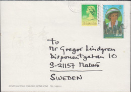1989. HONG KONG. 40 C Elizabeth + $ 1.40 Diana Royal Visit On Cover To Sweden Cancelled HONG ... (Michel 578) - JF427114 - Cartas & Documentos