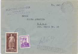 LENIN, NAVY SOLDIER, STAMPS ON REGISTERED COVER, 1958, ROMANIA - Covers & Documents