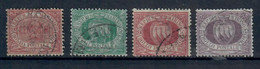 SAN MARINO 1894/99 - CIFRA O STEMMA - 2 C CARMINIO. 5 C. VERDE 10 C. ROSSO BRUNO  20 C. LILLA - USATI - Used Stamps