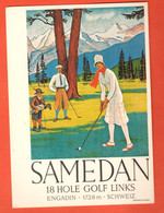 QAA-05 Repro Affiche Plakat Golf Samedan St Moritz Swing Caddie In 1933 Nr 1208 Gross Format Nicht Gelaufen - Sankt Moritz