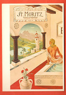 QAA-06 Repro Affiche Plakat Hugo Laubi St Moritz Heilbad 1943 Nr 1208 Gross Format Nicht Gelaufen - Sankt Moritz