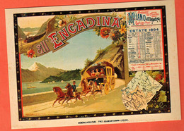 QAA-09 Repro Affiche Plakat Kutsche  Milano All' Engadina St Moritz 1894 Nr 1138 Gross Format Nicht Gelaufen - Sankt Moritz
