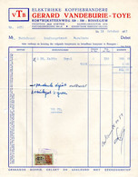 Factuur Koffiebranderij VTB Vandeburie-Toye Kortrijk 1955 - Levensmiddelen