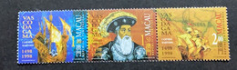 SP) 1998 PORTUGAL MACAU, VASCO DA GAMA CENTENARY DISCOVERY MARITIME ROUTE TO INDIA, SHIPS, SET OF 3, MNH - Other & Unclassified