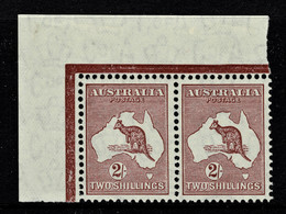 Australia 1935 Kangaroo 2/- Maroon C Of A Wmk Die II Corner Pair MNH - Variety - Nuovi