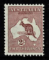 Australia 1935 Kangaroo 2/- Maroon C Of A Wmk Die II MH Variety - Neufs