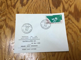 Enveloppe 1er Jour Saint-pierre Et Miquelon Satellite D1 1966 - Gebraucht