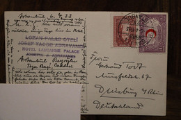 1933 CPA Ak Turquie Türkei LEVANT Empire Ottoman Croissant Rouge Turc Duisburg Germany Hotel Lausanne Palace - Covers & Documents