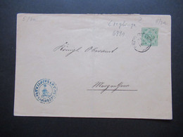 AD Württemberg 1892 Ganzsachen Umschlag U Dienstpost Blauer Dienststempel Schultheissenamt Munster - Postwaardestukken