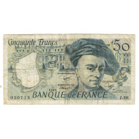 France, 50 Francs, Quentin De La Tour, 1984, J.36, B+, Fayette:67.10, KM:152f - 50 F 1976-1992 ''Quentin De La Tour''