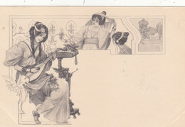 Illustrateur Non Signé Mais Certainement Raphaël KIRCHNER : Jeune Femme à La Mandoline - Art Nouveau. - 1900-1949