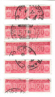 ITALIA REPUBBLICA ITALY REPUBLIC1955 1981 PACCHI IN CONCESSIONE PARCEL POST STELLE 1968LIRE 150 USATO CINQUE  COPPIE - Colis-concession