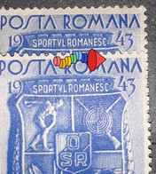 Errors  Stamps Romania 1943  $  Mi 775 Printed With An Empty Circle On The Letter A Next To The Frame,sports Day - Abarten Und Kuriositäten