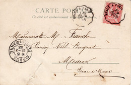 Oblitération Cachet Convoyeur De Paris à  Meaux - Railway Post