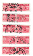 ITALIA REPUBBLICA ITALY REPUBLIC1955 1981 PACCHI IN CONCESSIONE PARCEL POST STELLE 1968LIRE 150 USATO CINQUE  COPPIE - Colis-concession