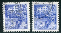 YUGOSLAVIA 1985 Towns Definitive 70 D. Both Perforations Used.  Michel 2119A+C - Used Stamps