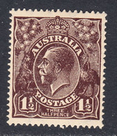 Australia 1918-23 Mint No Hinge, Chocolate, Wmk 6a, Sc# ,SG 59a - Nuovi