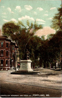 Maine Portland Longfellow Monument And State Street - Portland