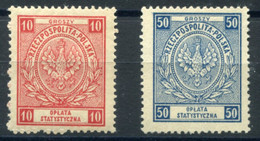 1936 Statistic Fees - 2 Unused Stamps (MNH-MNG) - Fiscale Zegels