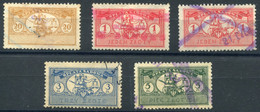 1924 Judicial (Court Fees) - 5 Used Stamps - Revenue Stamps