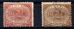 SAN MARINO 1894 - Yv.26 (Mi.26, Sc.3) Strongly Distinct Shades (MH-used) VF - Gebruikt