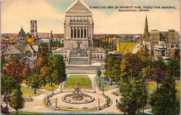 Indiana Indianapolis Birds Eye View Of University Park With World War Memorial 1951 - Indianapolis