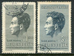 CZECHOSLOVAKIA 1951 Julius Fucik Used.  Michel 645-46 - Used Stamps