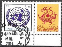 United Nations UNO UN Vereinte Nationen New York 2012 Chinese Lunar Calendar Year Of The Dragon Mi.No.1283 Used - Usati