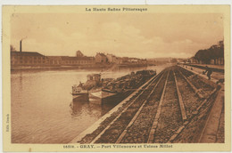 GRAY -PORT VILLENEUVE ET USINES MILLOT -USED VOYAGèè 1938 - Franche-Comté