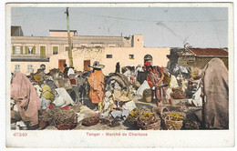 CPA TRES ANIMEE TANGER, LE MARCHE DE CHARBONS, CHARBON, MAROC - Tanger